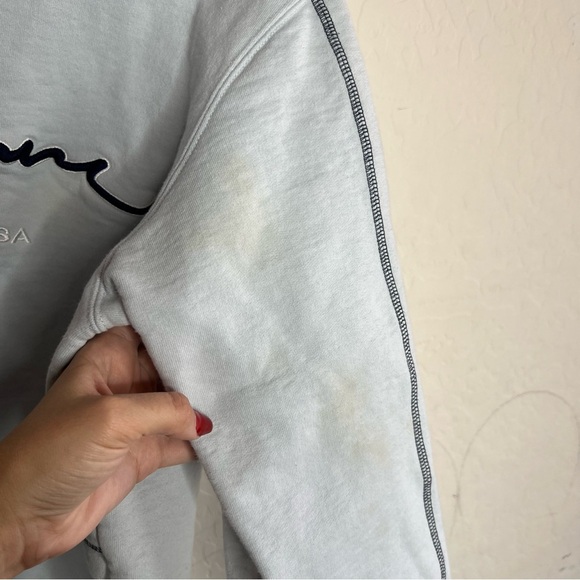 Supreme Contrast Ice Blue two tone Embroidered Hoodie - Picture 11 of 13